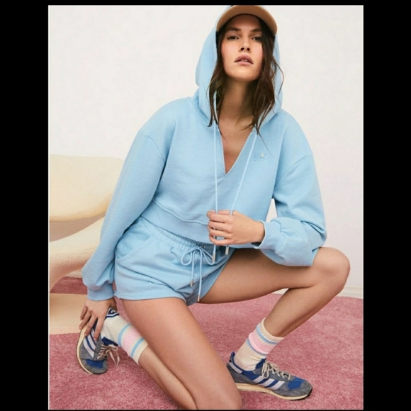 For Love And Lemons Tops - For Love & Lemons Baby Blue Harper Hoodie XXS